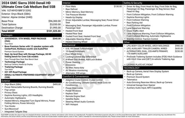 2024 GMC Sierra 3500HD 4WD Crew Cab Standard Bed Denali Ultimate
