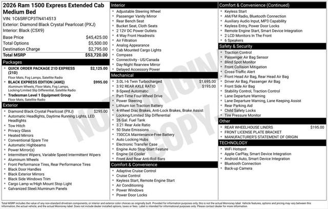 2026 RAM 1500 RAM 1500 EXPRESS QUAD CAB 4X4 64 BOX 2026 RAM 1500 RAM 1500 EXPRESS QUAD CAB 4X4 64 BOX
