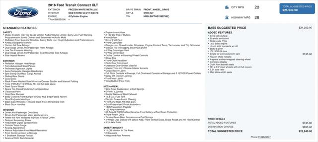 2016 Ford Transit Connect XLT