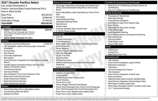 2027 Chrysler Pacifica Select