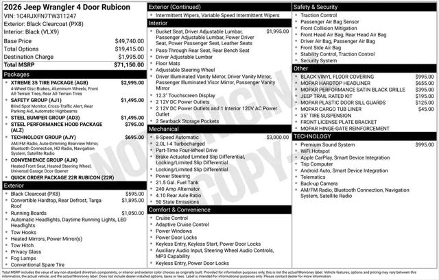 2026 Jeep Wrangler 4-Door Rubicon 4x4