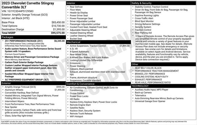2023 Chevrolet Corvette Stingray RWD Convertible 3LT