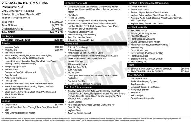 2026 Mazda CX-50 2.5 Turbo Premium Plus