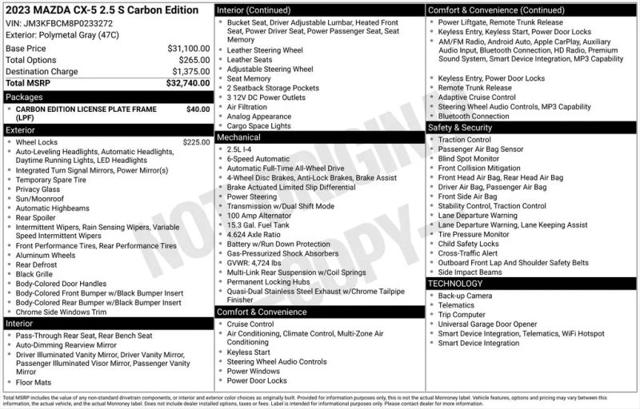 2023 Mazda CX-5 2.5 S Carbon Edition