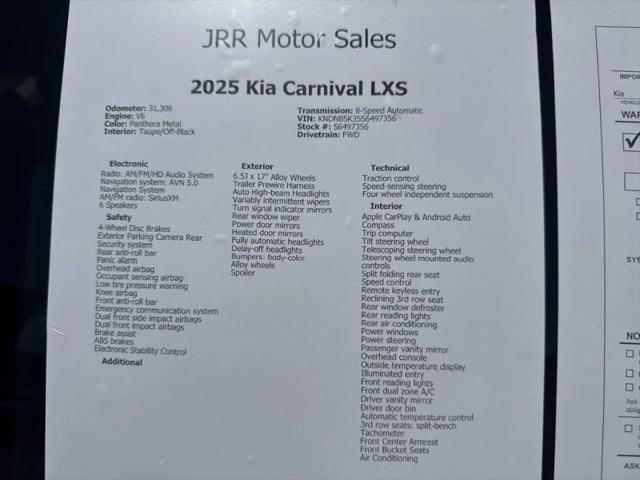 2025 Kia Carnival MPV LXS