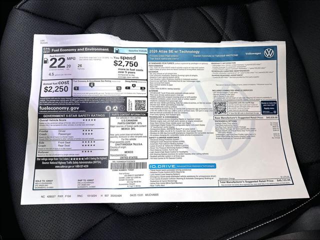 2026 Volkswagen Atlas SE with Technology