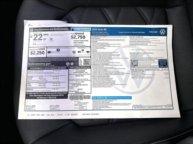 2026 Volkswagen Atlas SE