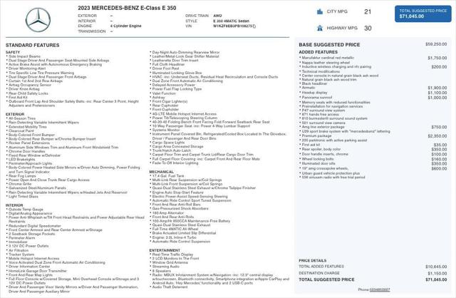 2023 Mercedes-Benz E 350 4MATIC