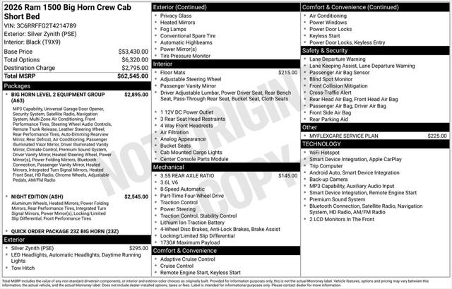 2026 RAM 1500 RAM 1500 BIG HORN CREW CAB 4X4 57 BOX 2026 RAM 1500 RAM 1500 BIG HORN CREW CAB 4X4 57 BOX