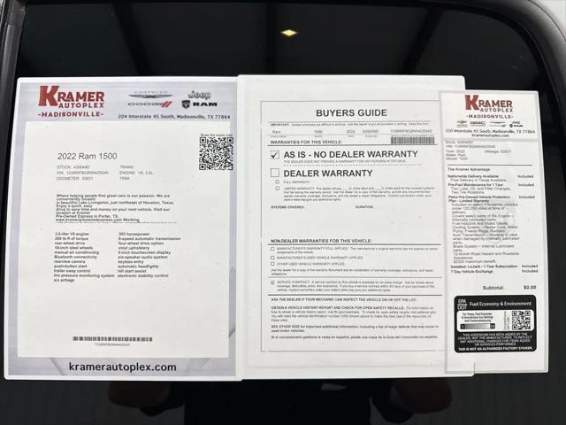 2022 Ram 1500 Lone Star Quad Cab 4x4 6'4" Box