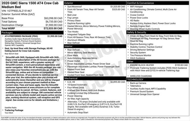 2020 GMC Sierra 1500 AT4