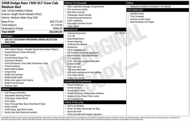 2008 Dodge Ram 1500 SLT 2008 Dodge Ram 1500 SLT