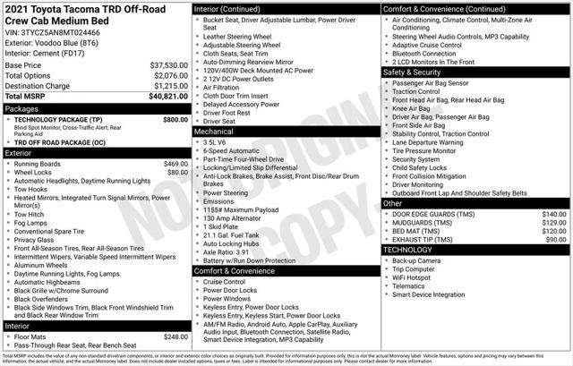 2021 Toyota Tacoma TRD Off-Road 2021 Toyota Tacoma TRD Off-Road