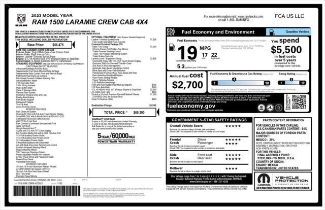 2023 Ram 1500 Laramie Crew Cab 4x4 5'7" Box
