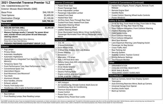 2021 Chevrolet Traverse FWD Premier