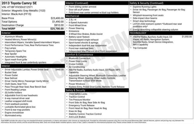 2013 Toyota Camry SE
