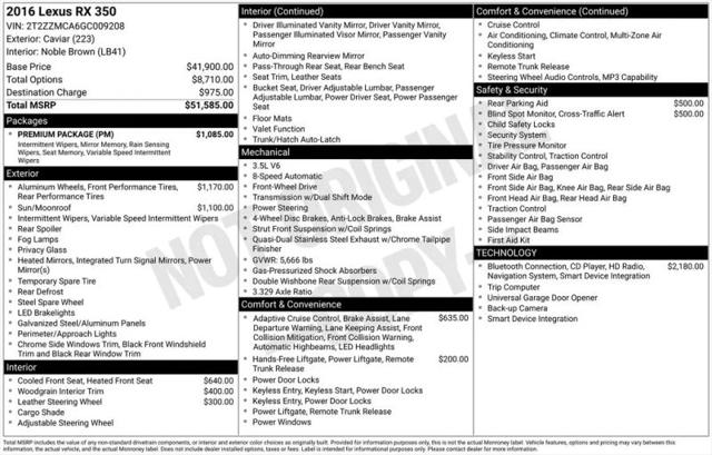 2016 Lexus RX 350 350