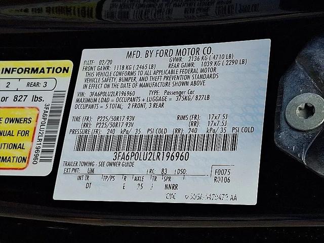 2020 Ford Fusion Hybrid SE