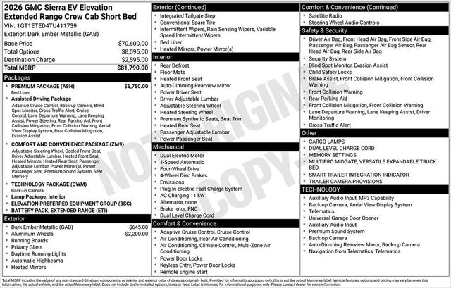 2026 GMC Sierra Extended Range Elevation