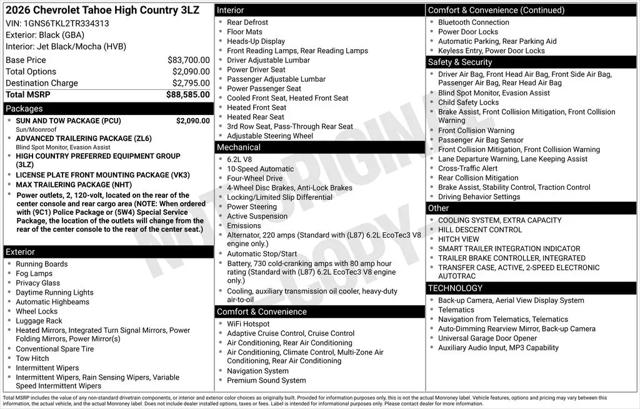 2026 Chevrolet Tahoe 4WD High Country