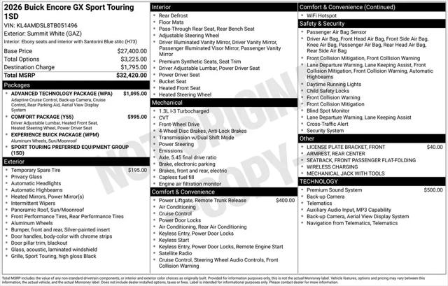 2026 Buick Encore GX Sport Touring FWD