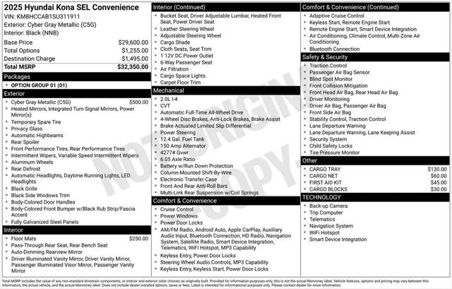2025 Hyundai Kona SEL Convenience
