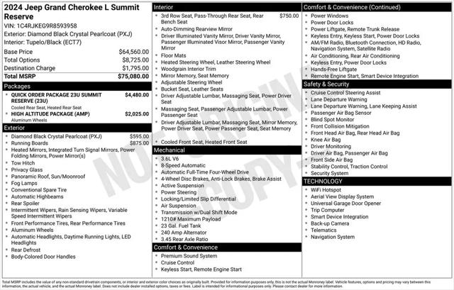 2024 Jeep Grand Cherokee L Summit Reserve 4x4