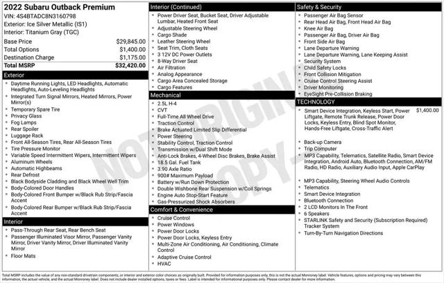2022 Subaru Outback Premium