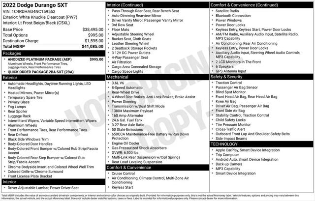2022 Dodge Durango SXT RWD