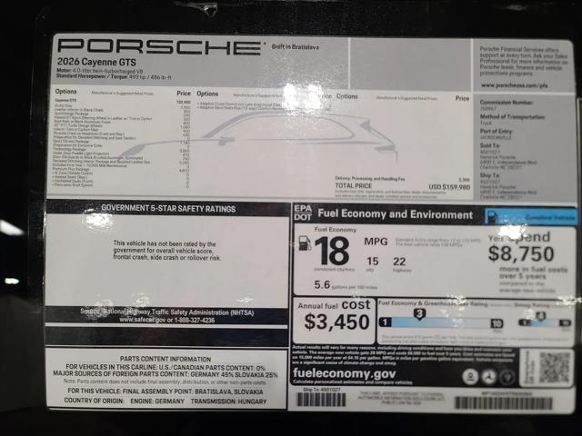 2026 Porsche Cayenne GTS