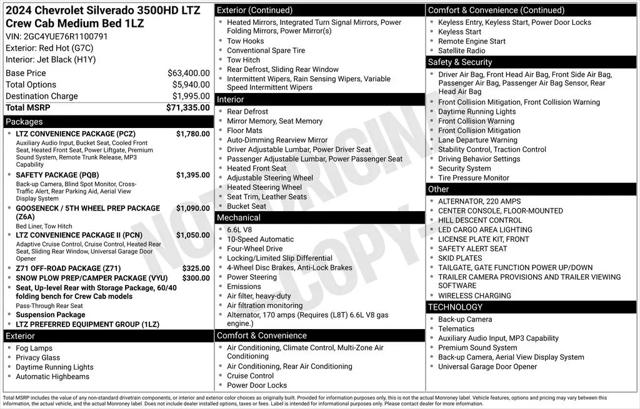 2024 Chevrolet Silverado 3500HD 4WD Crew Cab Standard Bed LTZ