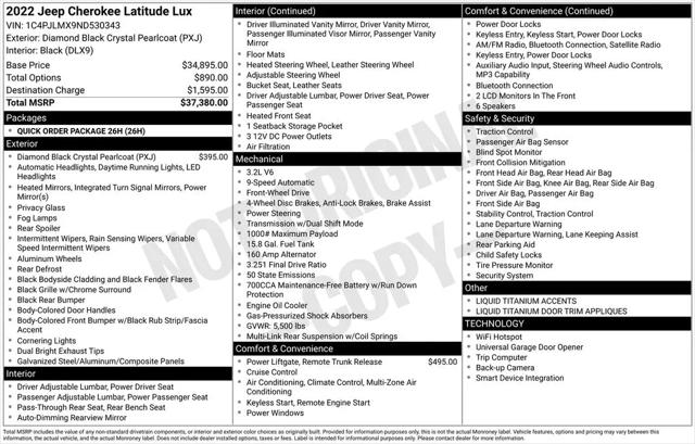 2022 Jeep Cherokee Latitude Lux FWD