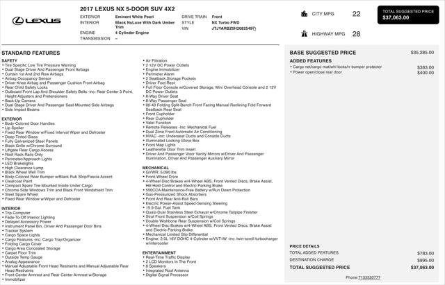 2017 Lexus NX 200t NX Turbo