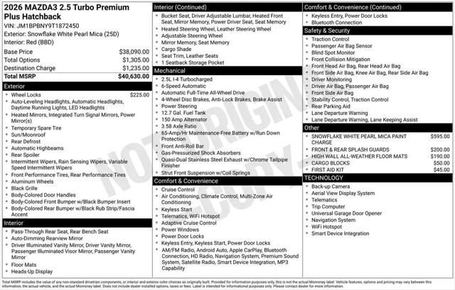 2026 Mazda Mazda3 2.5 Turbo Premium Plus