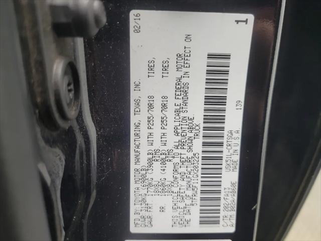 2016 Toyota Tundra SR 5.7L V8