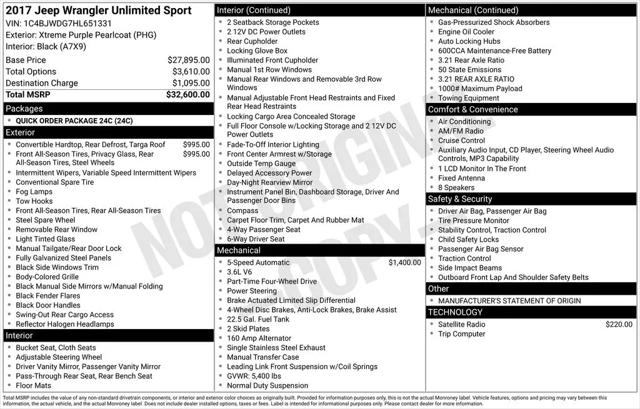 2017 Jeep Wrangler Unlimited Sport 4x4