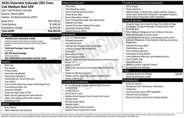2026 Chevrolet Colorado ZR2, 4WD