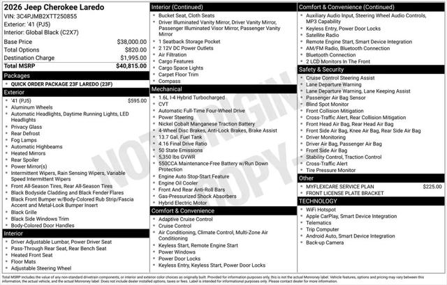 2026 Jeep Cherokee Laredo 4x4