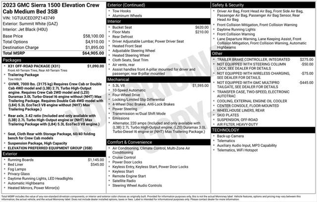 2023 GMC Sierra 1500 4WD Crew Cab Standard Box Elevation
