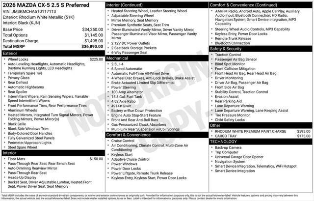 2026 Mazda CX-5 2.5 S Preferred