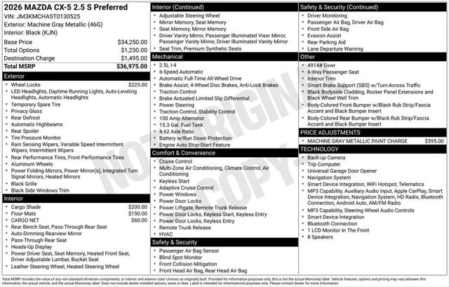 2026 Mazda CX-5 2.5 S Preferred