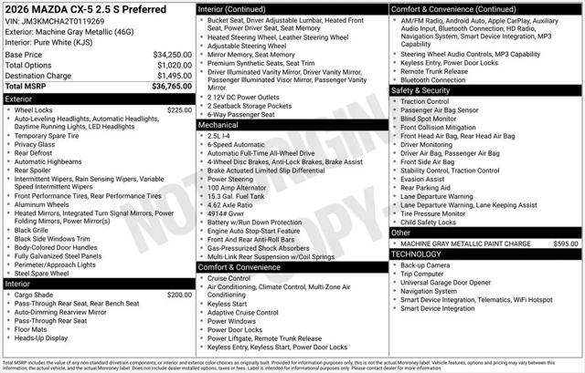 2026 Mazda CX-5 2.5 S Preferred