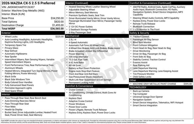 2026 Mazda CX-5 2.5 S Preferred