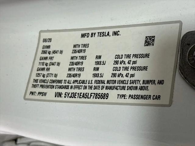 2020 Tesla Model 3 Standard Range Rear-Wheel Drive