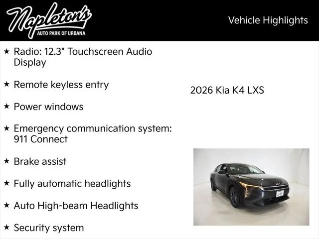 2026 Kia K4 LXS