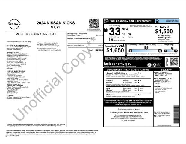 2024 Nissan Kicks S Xtronic CVT