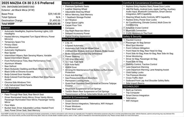 2025 Mazda CX-30 2.5 S Preferred Package