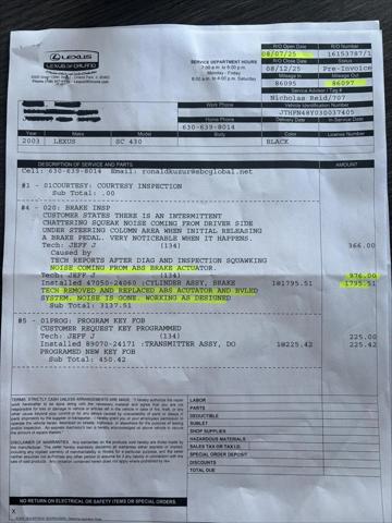 2003 Lexus SC 430 SC 430