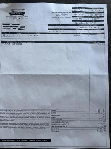 2003 Lexus SC 430 SC 430