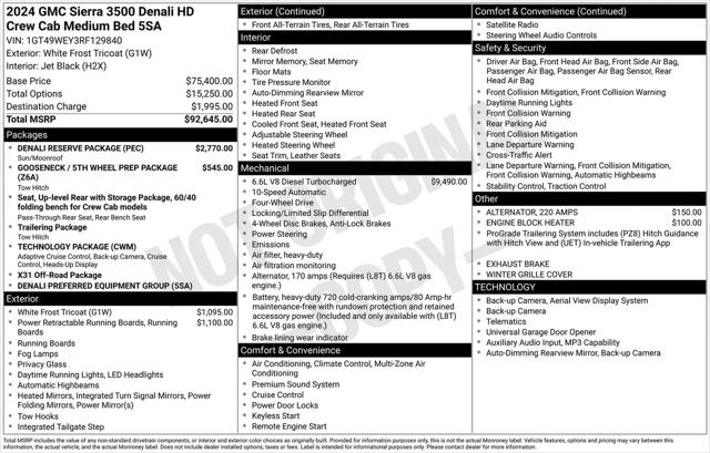 2024 GMC Sierra 3500HD 4WD Crew Cab Standard Bed Denali